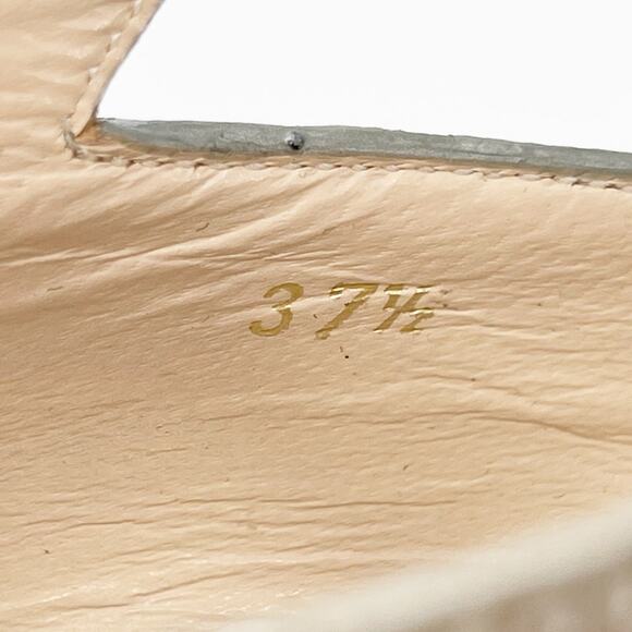 Prada F/W 2015 Silver Metallic Leather Mary Jane Rubber Trim Block Heels IT 37.5 - Picture 15 of 16